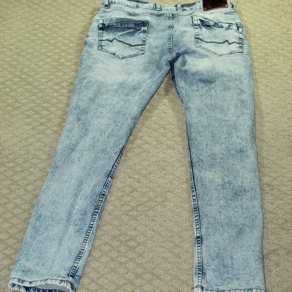 Bare Denim Men's 34x31 Skinny Acid Wash Blue Jeans - Picture 2 of 7